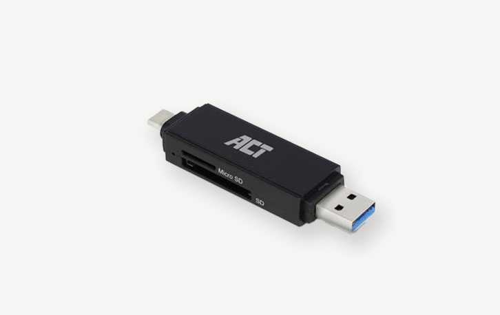 ACT USB Kaart Lezer USB-C & USB-A - AC6375