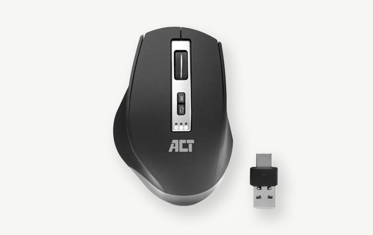 ACT Draadloze muis USB-C & USB-A & Bluetooth – AC5145